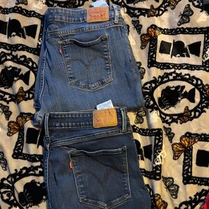 2 pairs of Levi's Women's Blue Denim Jeans